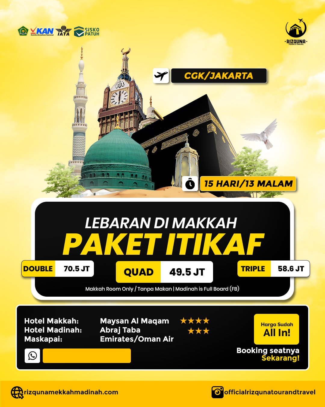 Umroh Iktikaf 15Hari Bintang 4