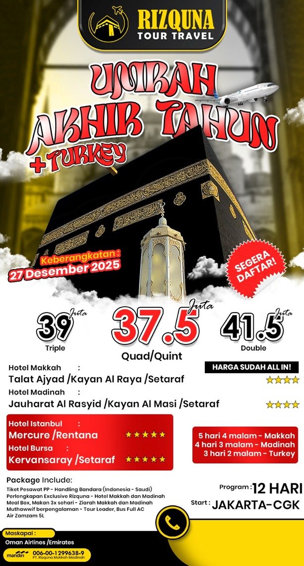 Umrah Plus Turkey Akhir Tahun
