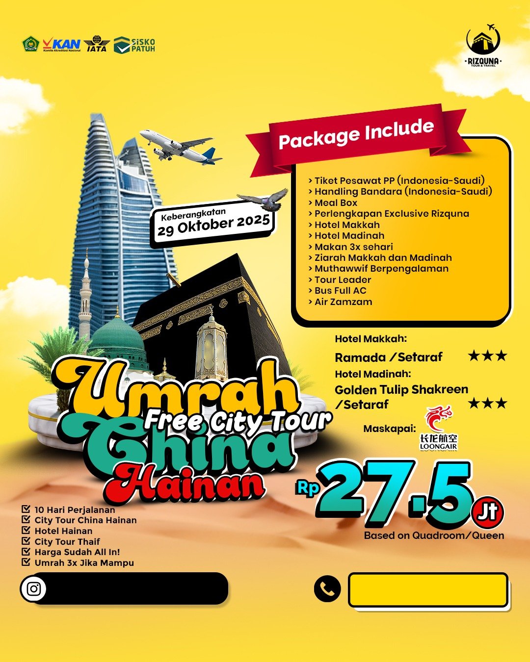 Umrah Plus China Hainan + Thaif