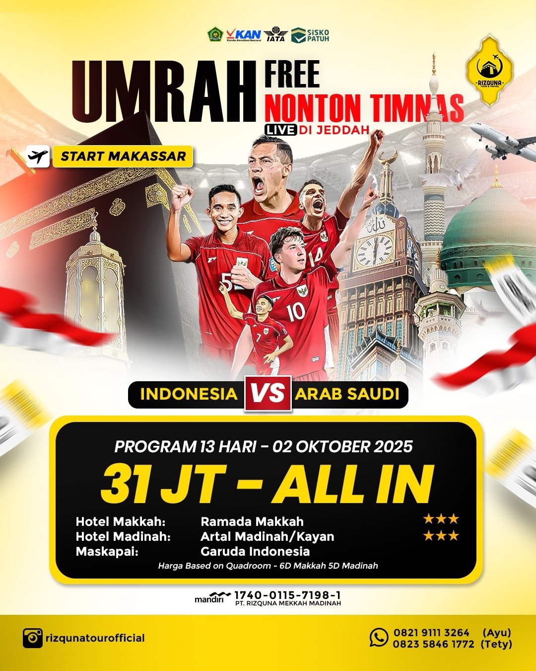 Umrah + Nonton TIMNAS 02OKT2025
