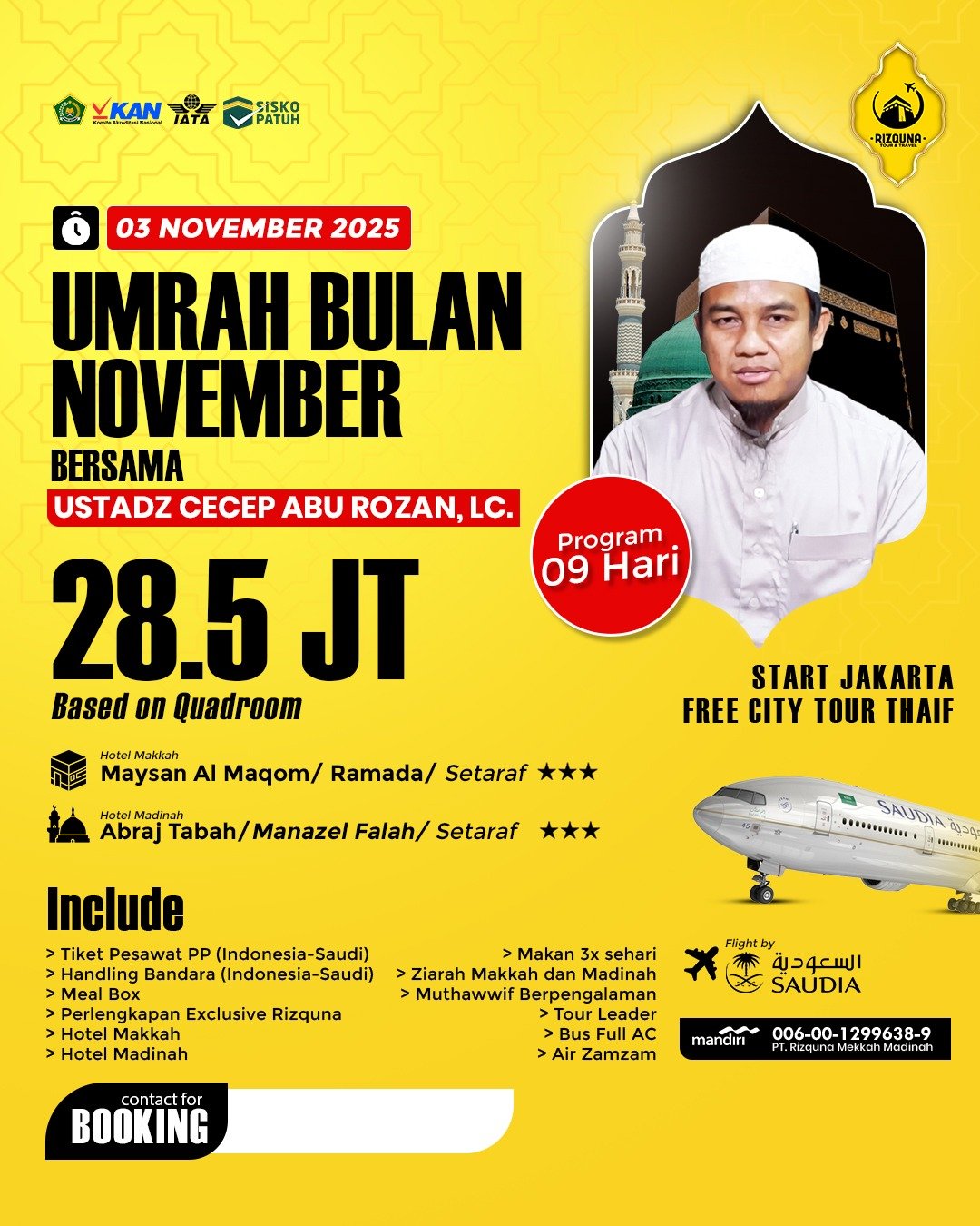 Umrah 03NOV2025 Bersama Ustadz Cecep Abu Rozan